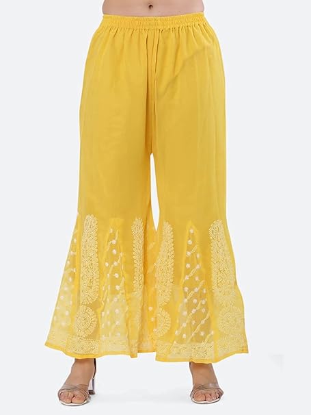 Premium Chiffon Georgette Chikankari Handwork Kurti with Sharara & Matching Cotton Inner Set