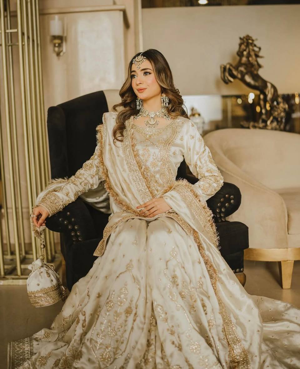 A Timeless Portrait of a Beautiful Adorned in Traditional Wedding Attire