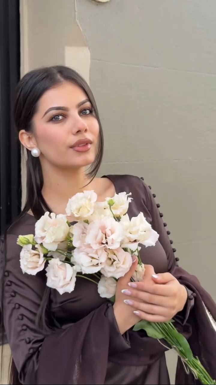 Brown Top-Bottom And Blooming Georgette Dupatta Suit