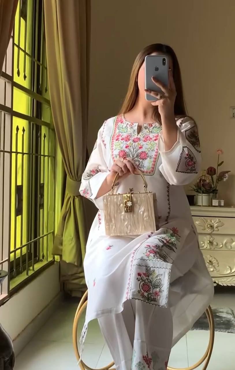 Chic Serenity A Woman's in White Kurta