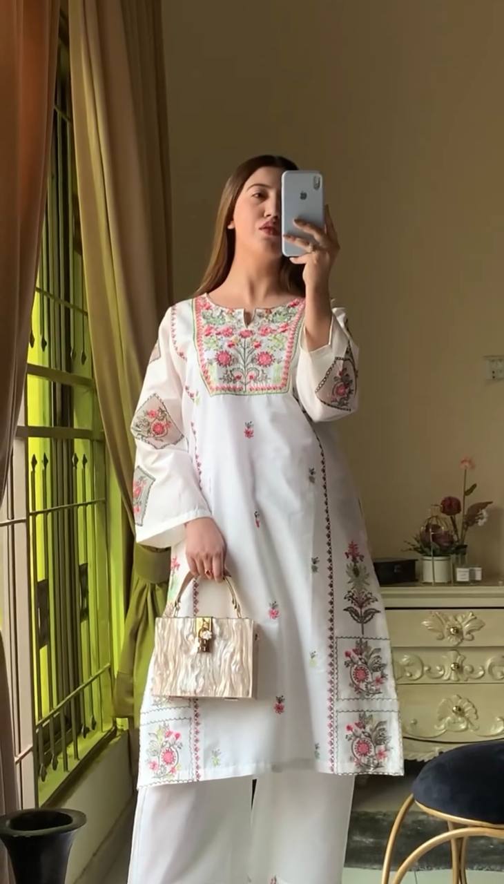Chic Serenity A Woman's in White Kurta