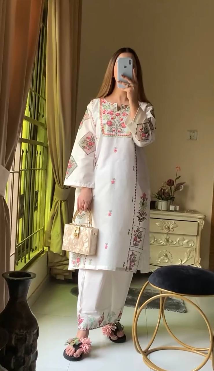 Chic Serenity A Woman's in White Kurta