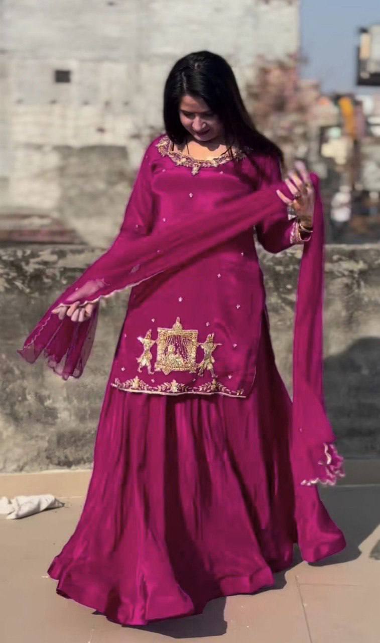 A Red and Pink Top Lehenga Fashion Statements