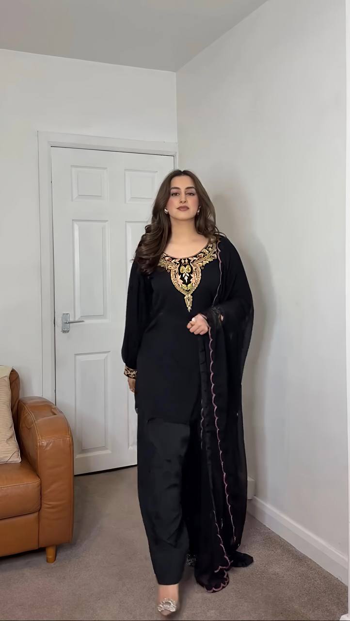 Dual Elegance A Stylish Journey in pista and Black Attire