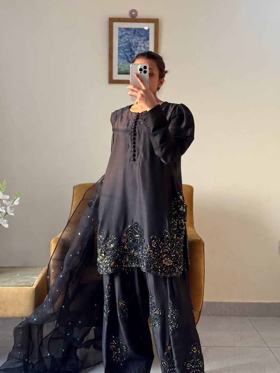 Chic Noir Capturing Confidence in Style
