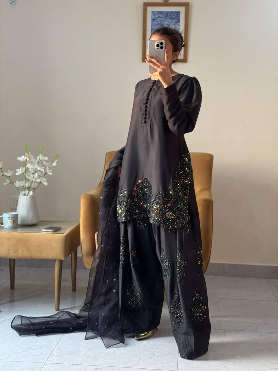 Chic Noir Capturing Confidence in Style