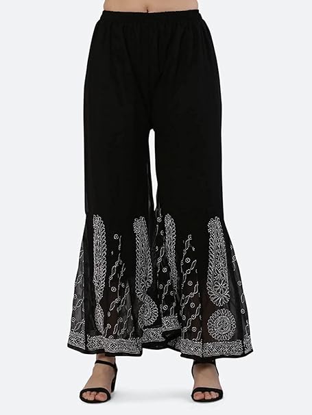 Premium Chiffon Georgette Chikankari Handwork Kurti with Sharara & Matching Cotton Inner Set