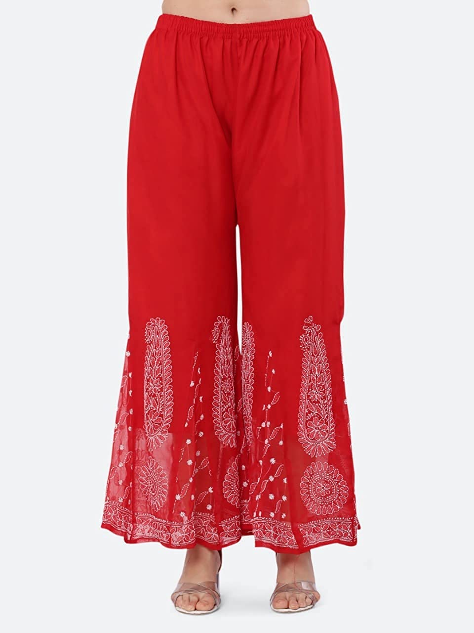 Premium Chiffon Georgette Chikankari Handwork Kurti with Sharara & Matching Cotton Inner Set