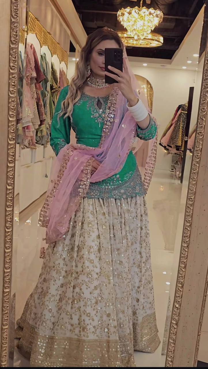 A Stunning White Lehenga for Timeless Festivities