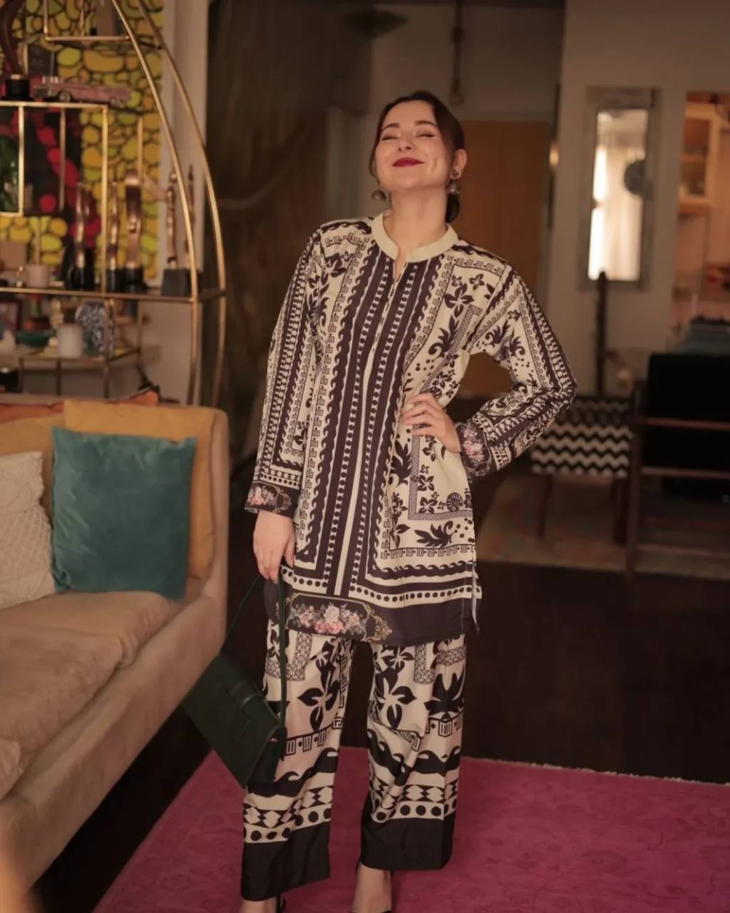 Chic Elegance Printed Suit Showcase
