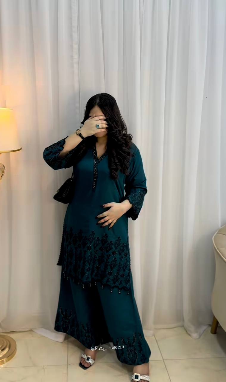 Blue Elegant Evening Ensemble