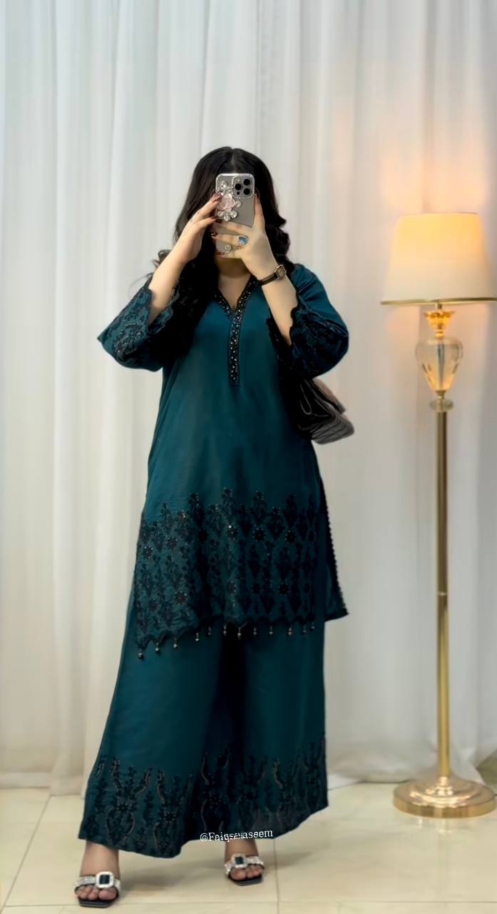 Blue Elegant Evening Ensemble