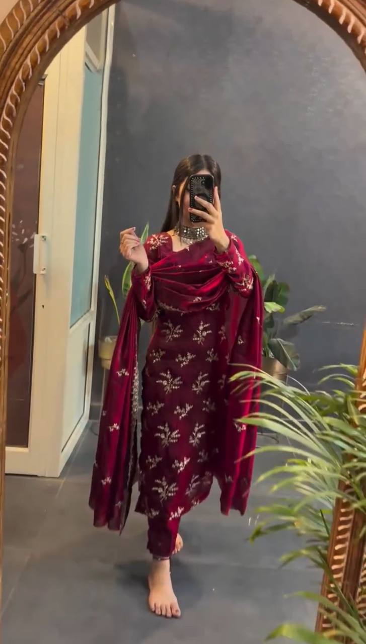 Designer Party Wear Look Top-Dupatta and Fully Stiched Bottom