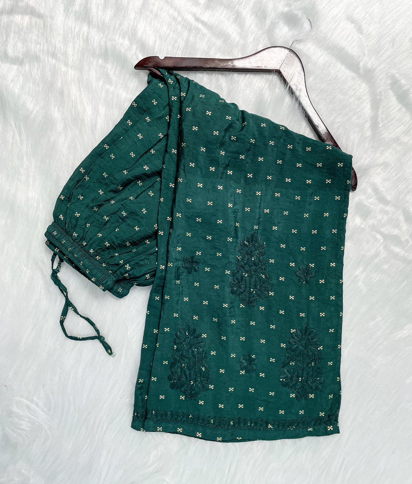 Premium Dyed Chanderi Silk Lucknowi Chikankari Kurti and Palazzo Set for Women