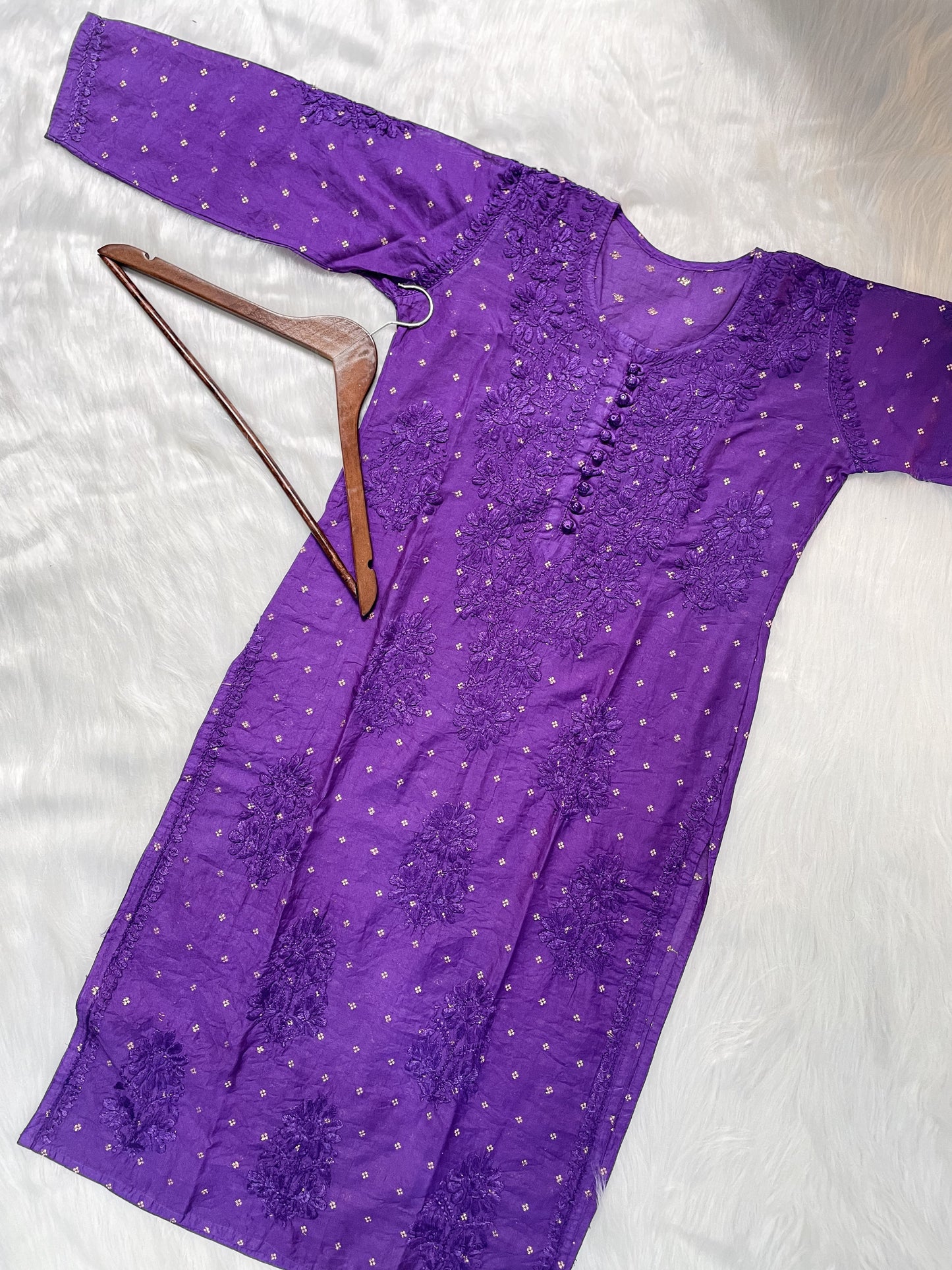Premium Dyed Chanderi Silk Lucknowi Chikankari Kurti and Palazzo Set for Women