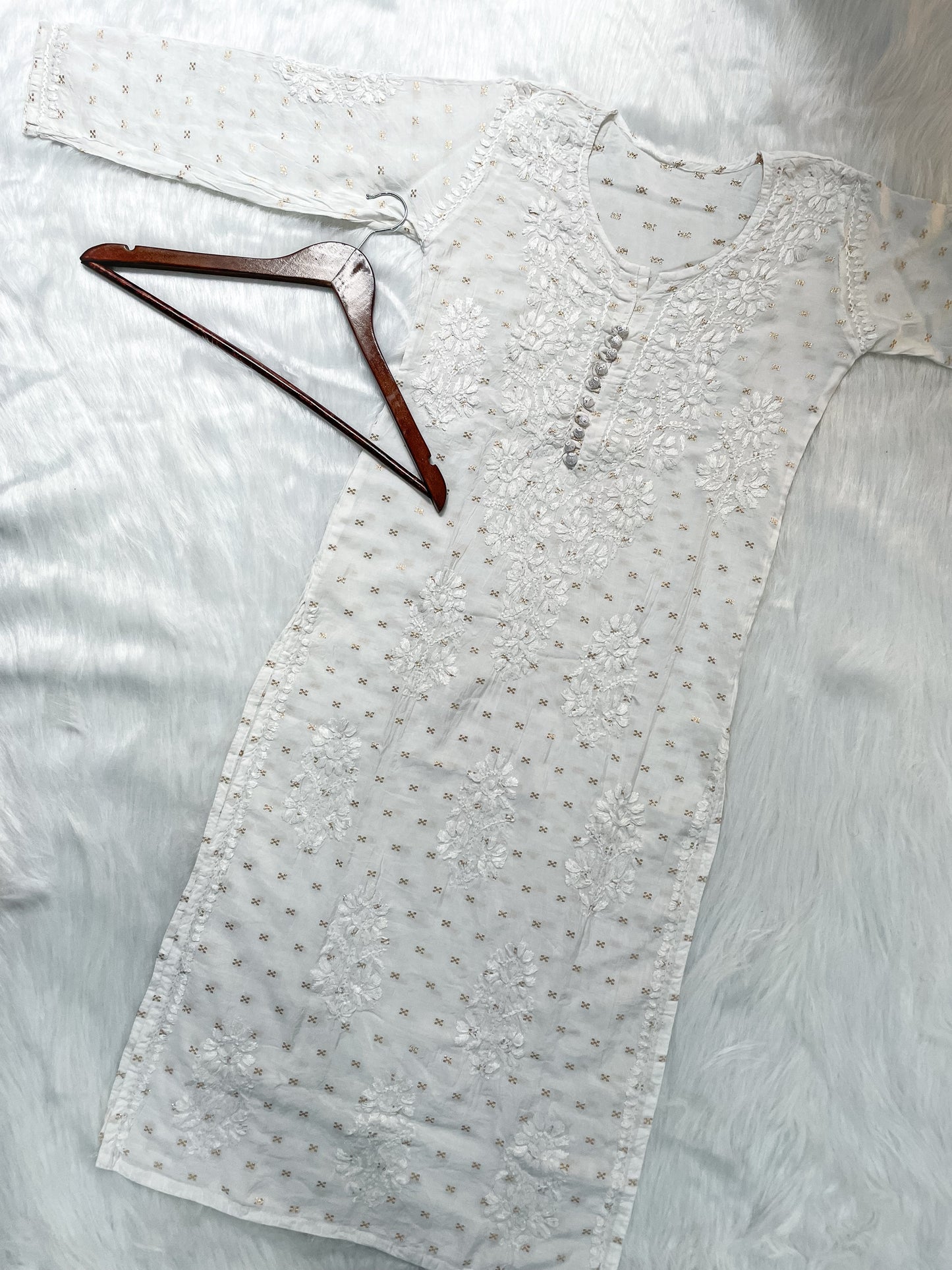 Premium Dyed Chanderi Silk Lucknowi Chikankari Kurti and Palazzo Set for Women