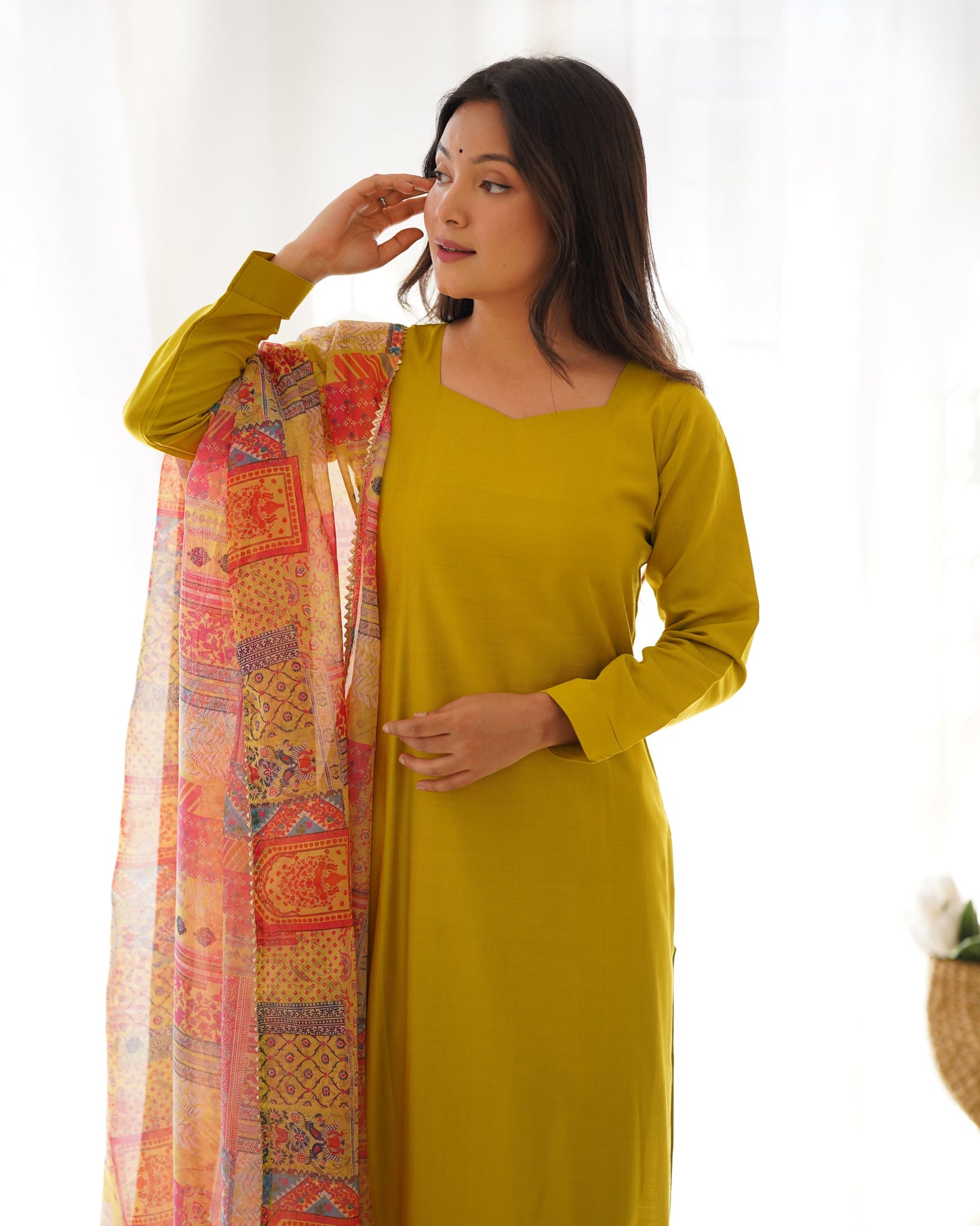 *PRESENTING NEW SUMMER WEAR AND OFFICE WEAR PURE SOFT HEAVY VISCOSE STRAIGHT FIT KURTA WITH DUPPTA SET,PENT READY TO WEAR*