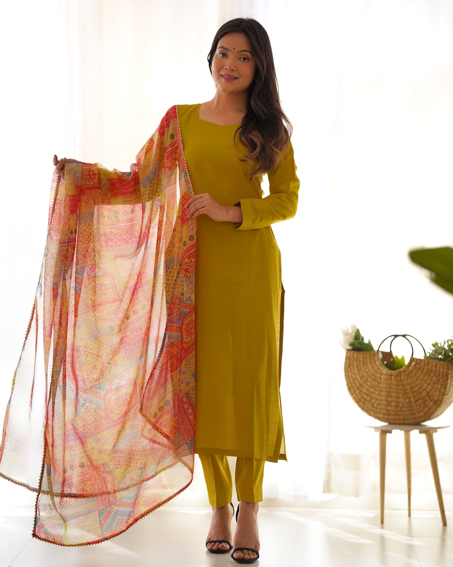 *PRESENTING NEW SUMMER WEAR AND OFFICE WEAR PURE SOFT HEAVY VISCOSE STRAIGHT FIT KURTA WITH DUPPTA SET,PENT READY TO WEAR*