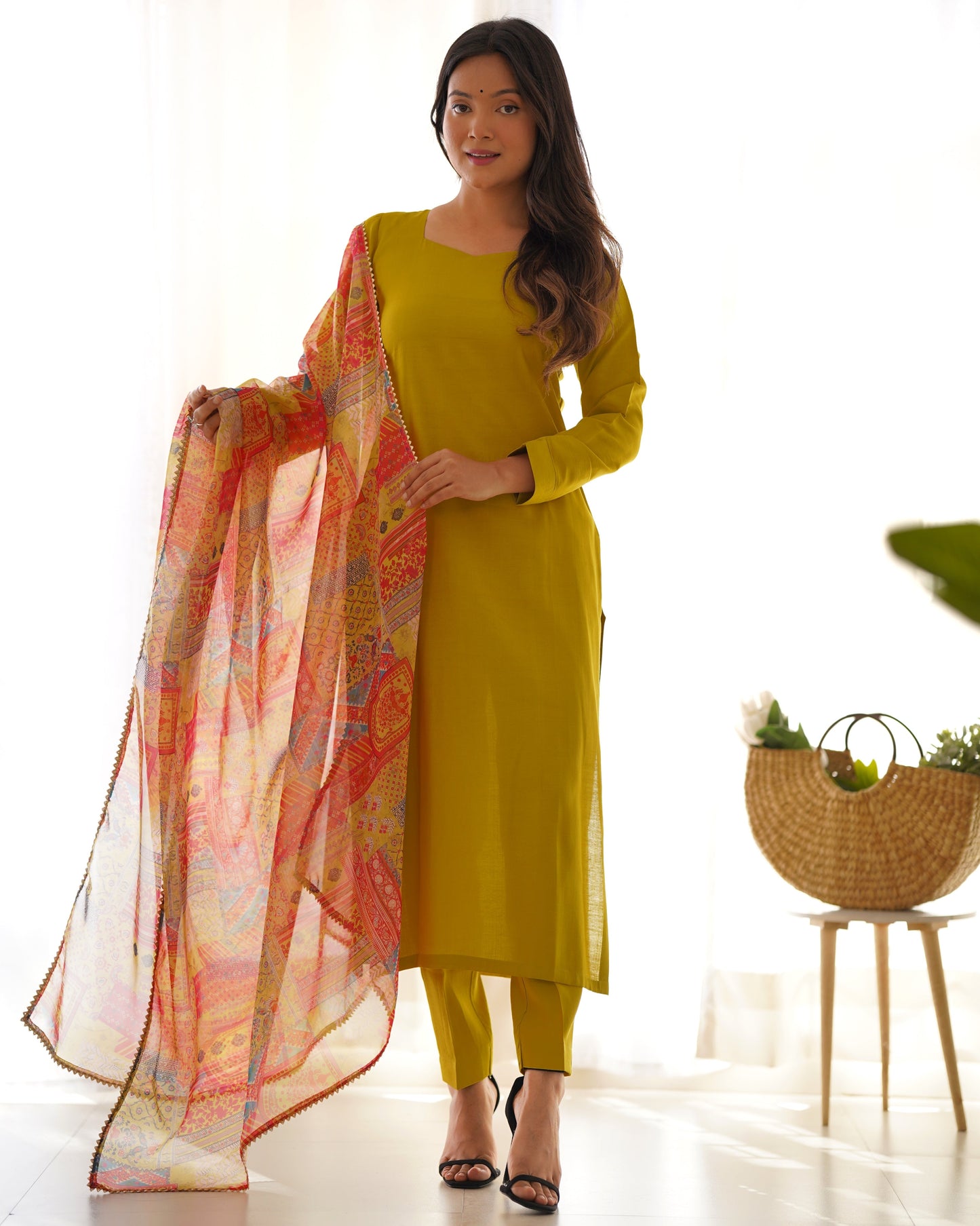 *PRESENTING NEW SUMMER WEAR AND OFFICE WEAR PURE SOFT HEAVY VISCOSE STRAIGHT FIT KURTA WITH DUPPTA SET,PENT READY TO WEAR*