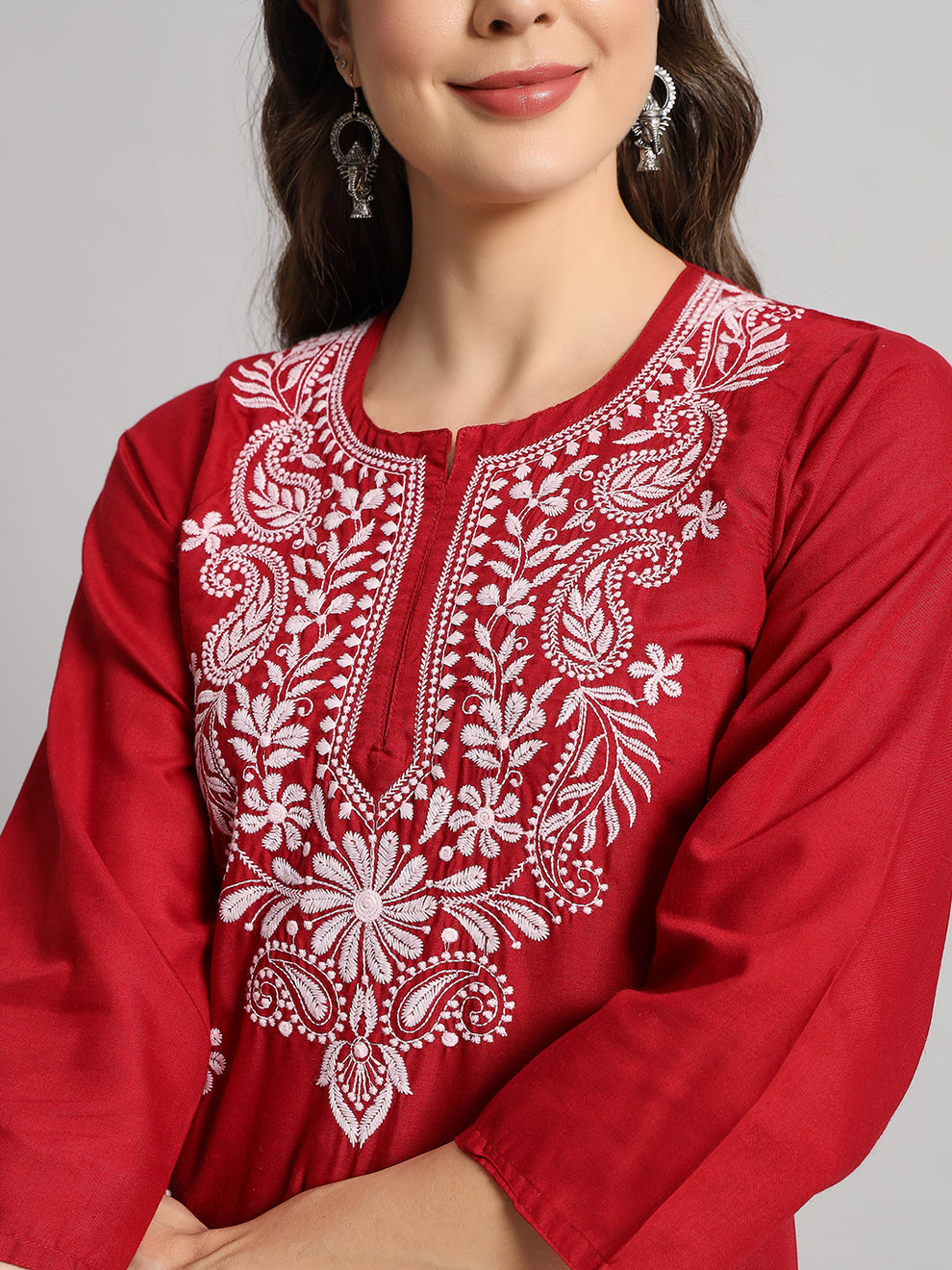 Chikankari Soft Cotton Kurti with Stretchable Lycra Pant Set – Comfortable & Stylish for All Occasions