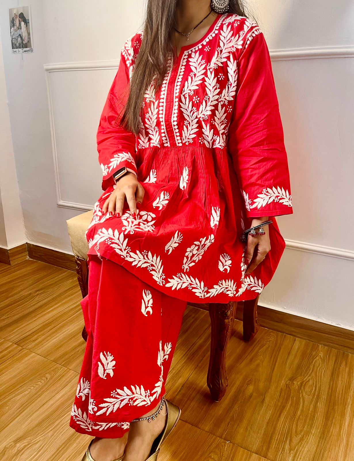 Lucknowi Chikankari Pure Soft Cotton Co-Ord Set – Elegant & Comfortable Ethnic Wear for Every Occasion