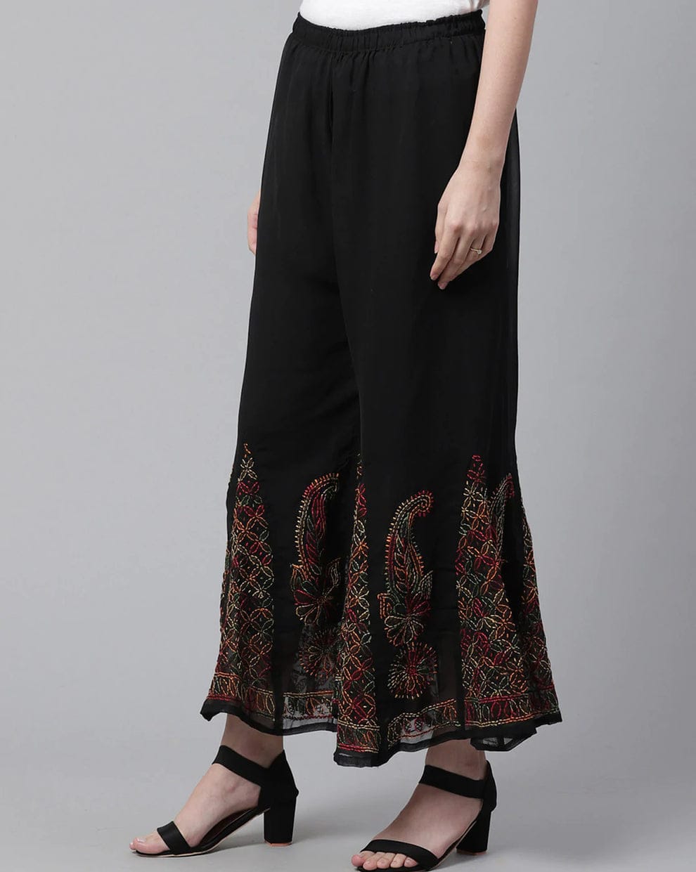 Women's Flared Georgette Sharara With Lining Attached Inside to Avoid Transparency