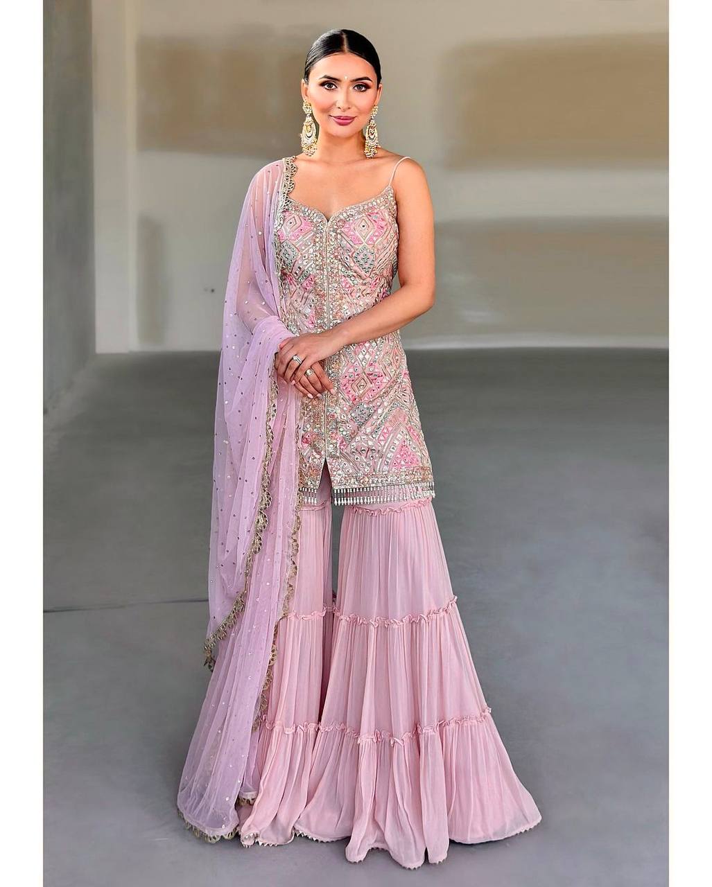 *Launching New Designer Party Wear Look Top , Sharara Plazzo and Dupatta*
