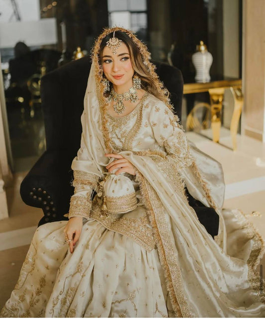 A Timeless Portrait of a Beautiful Adorned in Traditional Wedding Attire
