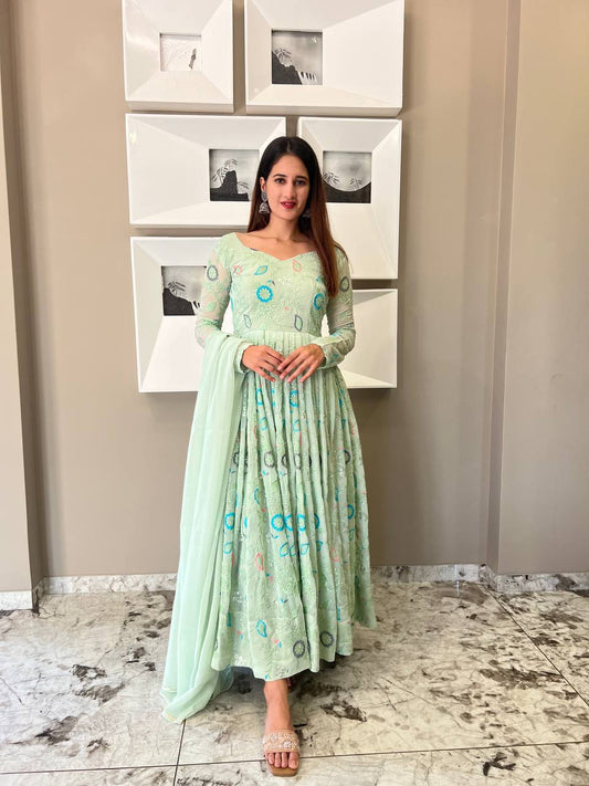 New One Anarkali Suit Making Real Modelling Design Suit Set