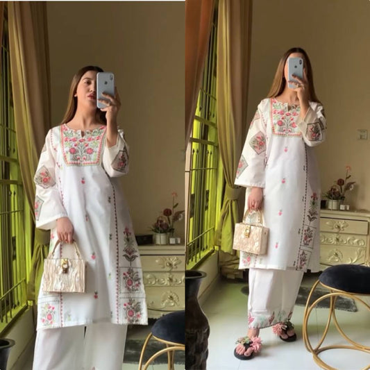 Chic Serenity A Woman's in White Kurta