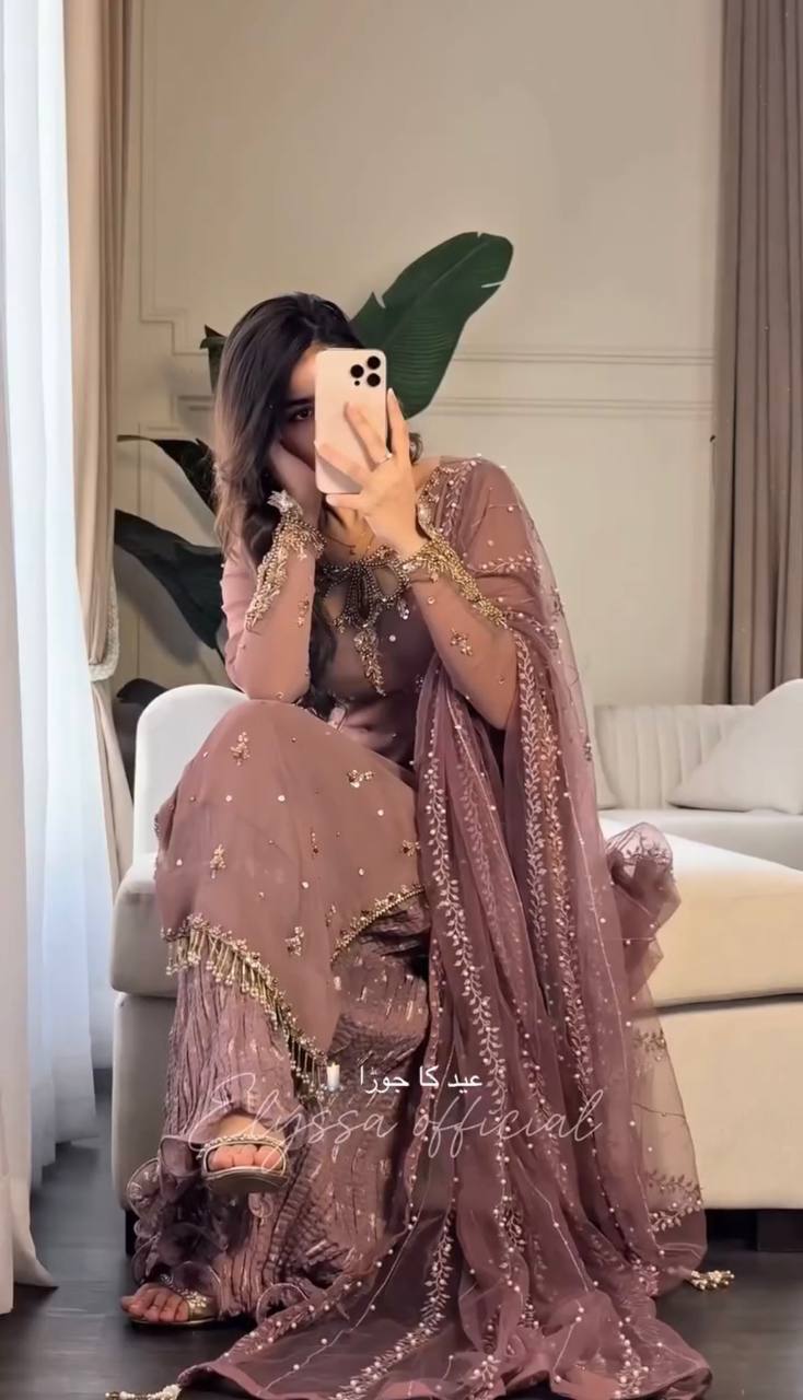 Blush Elegance Embroidered Pink Suit with Dupatta
