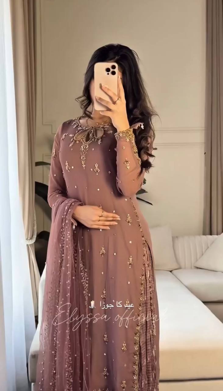 Blush Elegance Embroidered Pink Suit with Dupatta