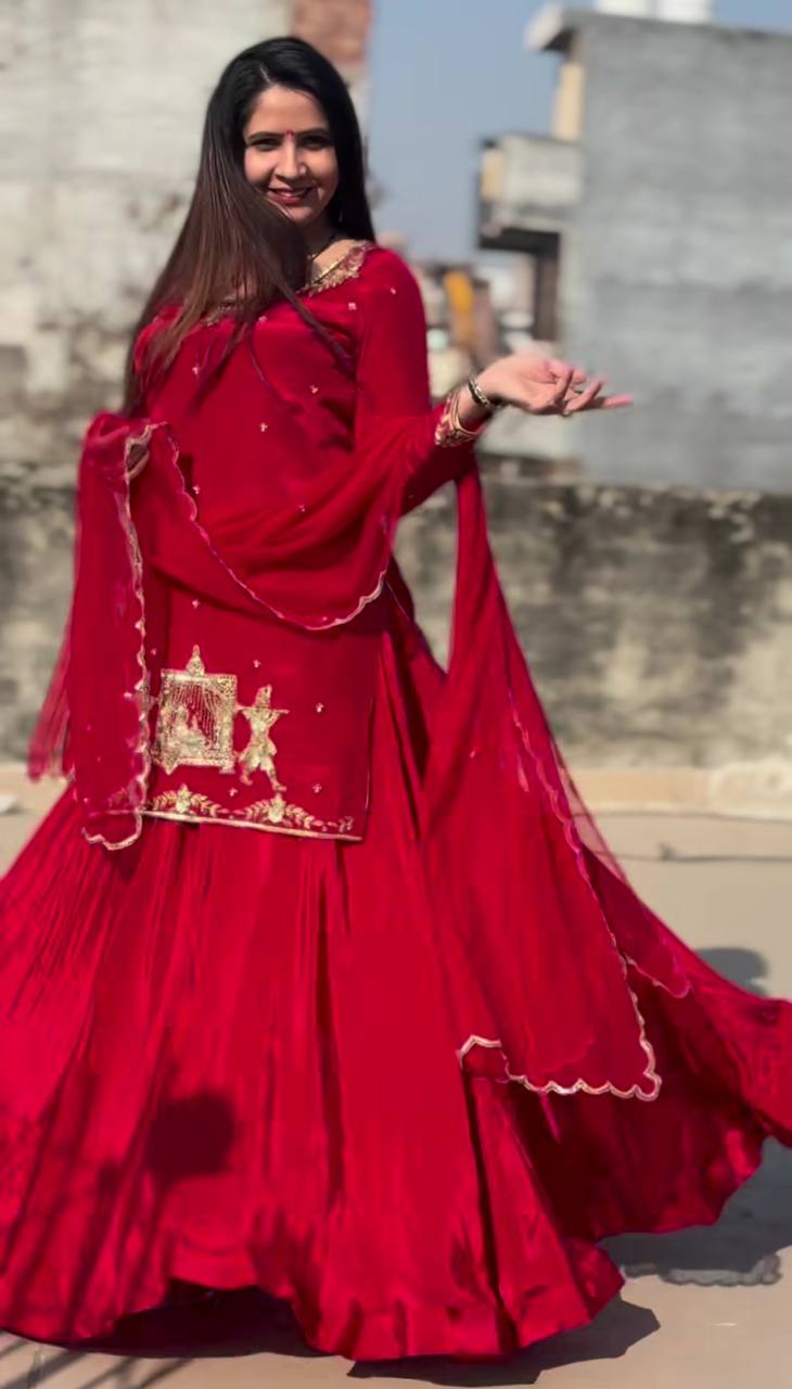 A  Red and Pink Top Lehenga Fashion Statements