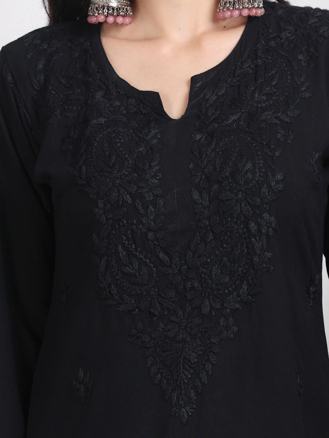 Ombre Dyed Shaded Rayon Chikankari Kurti, Palazzo and Dupatta Set.