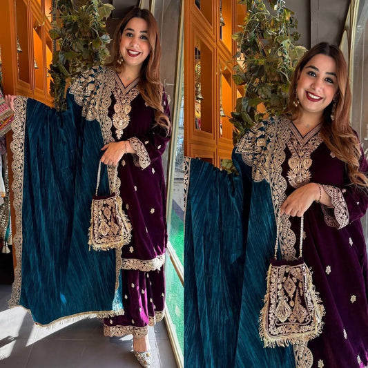 Designer Party Wear Look Top-Dupatta and Fully Stiched Bottom