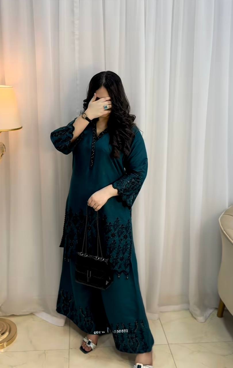 Blue Elegant Evening Ensemble