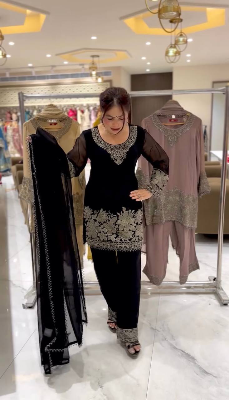 Elegance in Black and Gold Attire