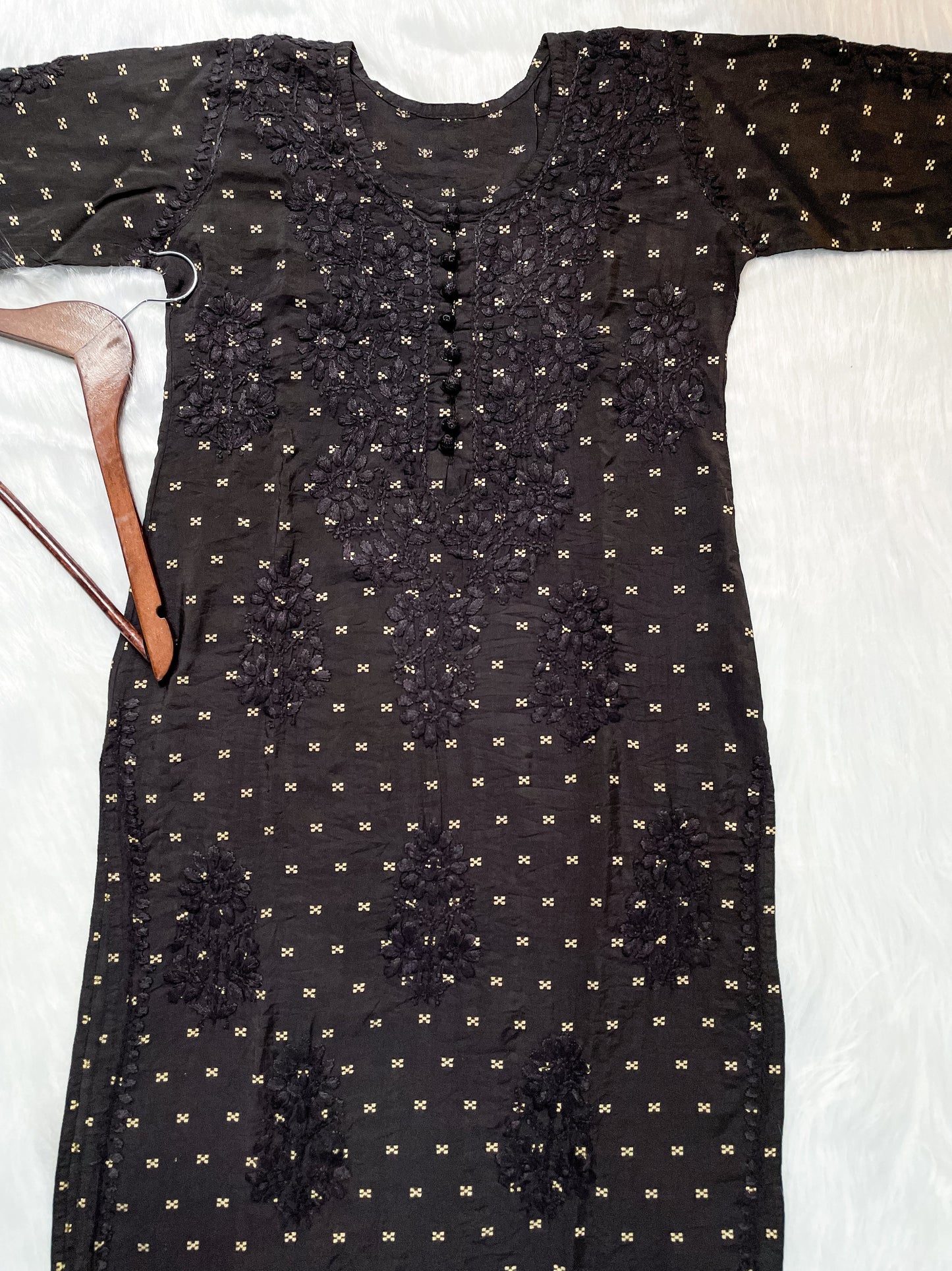 Premium Dyed Chanderi Silk Lucknowi Chikankari Kurti and Palazzo Set for Women