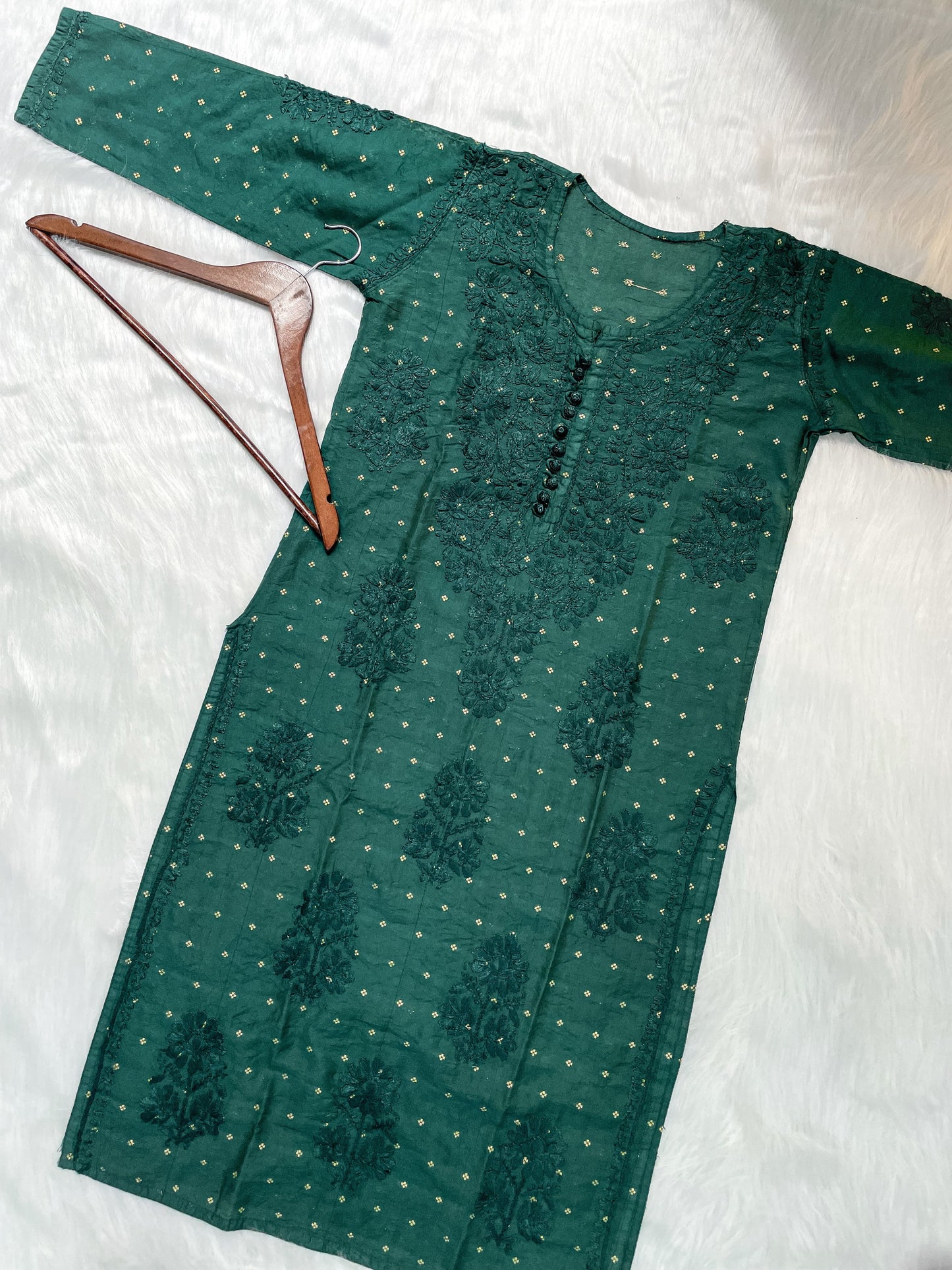 Premium Dyed Chanderi Silk Lucknowi Chikankari Kurti and Palazzo Set for Women