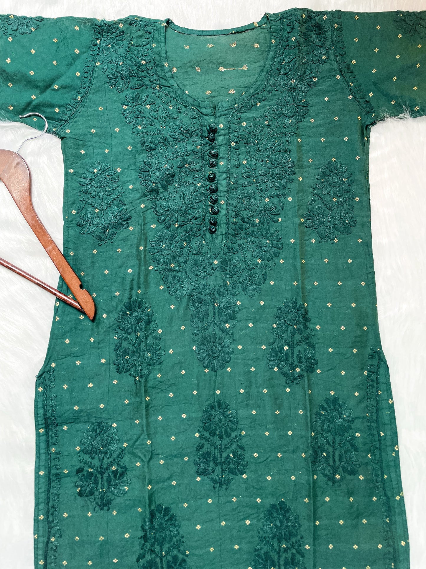 Premium Dyed Chanderi Silk Lucknowi Chikankari Kurti and Palazzo Set for Women