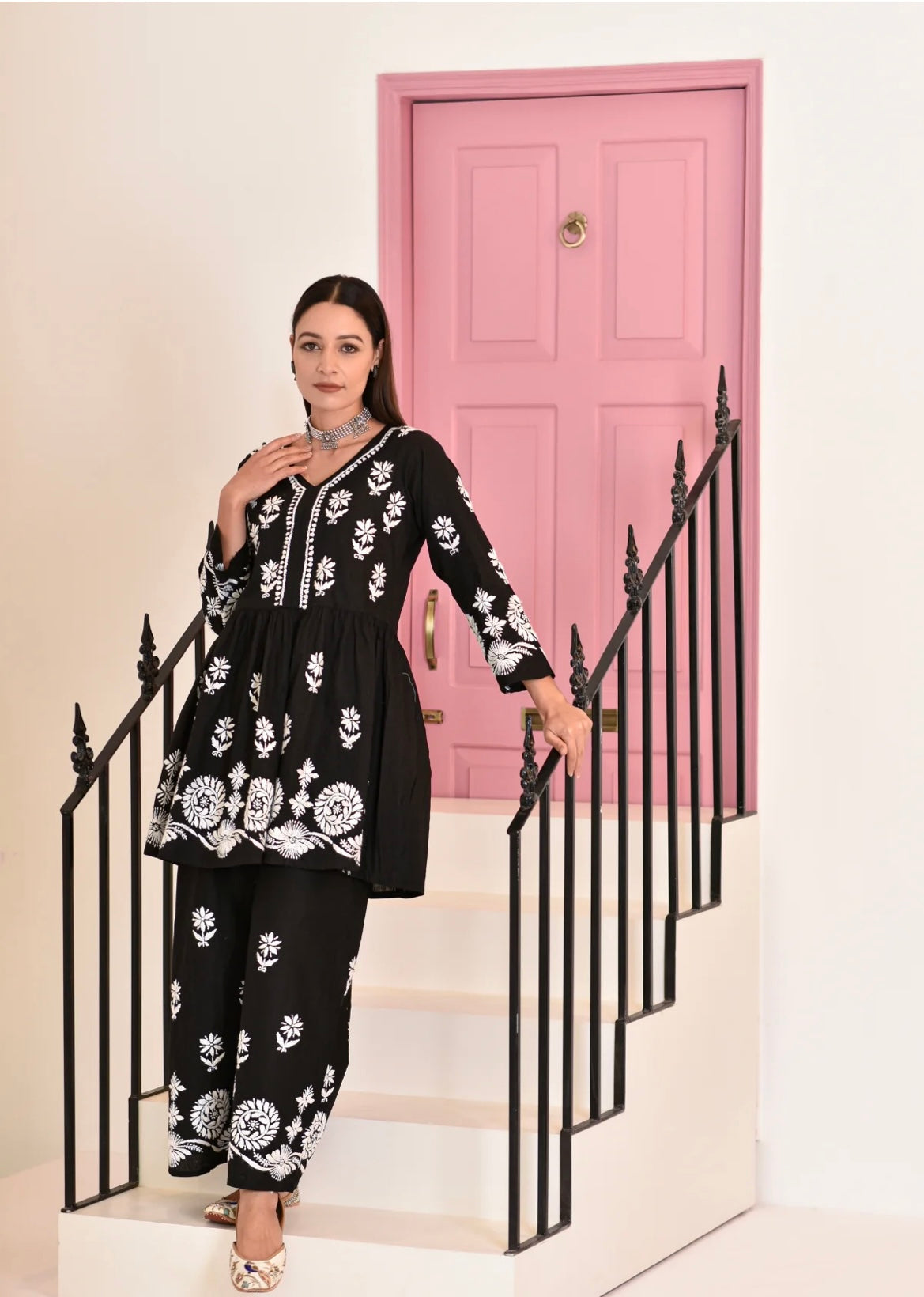 Lucknowi Chikankari Pure Soft Cotton Co-Ord Set – Elegant & Comfortable Ethnic Wear for Every Occasion