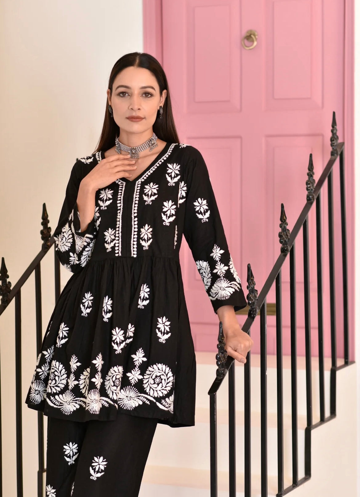 Lucknowi Chikankari Pure Soft Cotton Co-Ord Set – Elegant & Comfortable Ethnic Wear for Every Occasion
