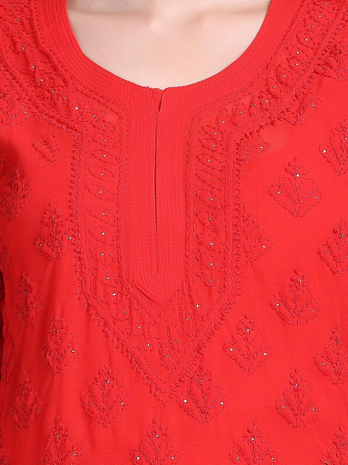 Chiffon Georgette Muquesh Embellishments Straight Kurta, Sharara & Dupatta Set With Matching Cotton inner