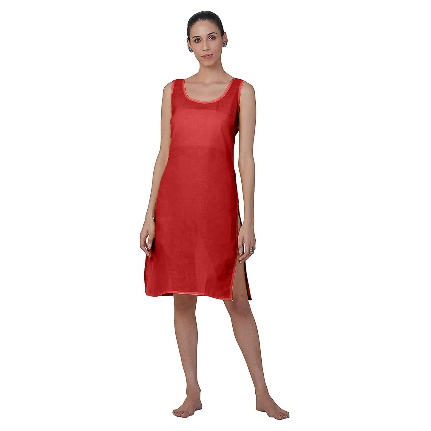Women's Chiffon Georgette Chikankari Ton-to-Ton Kurti with Inner & White Lycra Pant Set