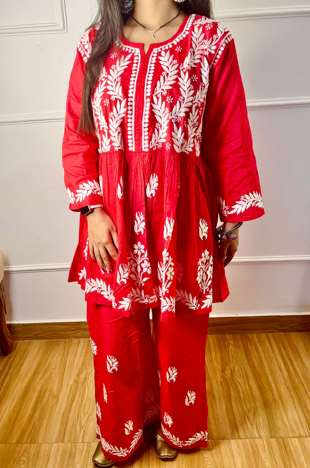 Lucknowi Chikankari Pure Soft Cotton Co-Ord Set – Elegant & Comfortable Ethnic Wear for Every Occasion