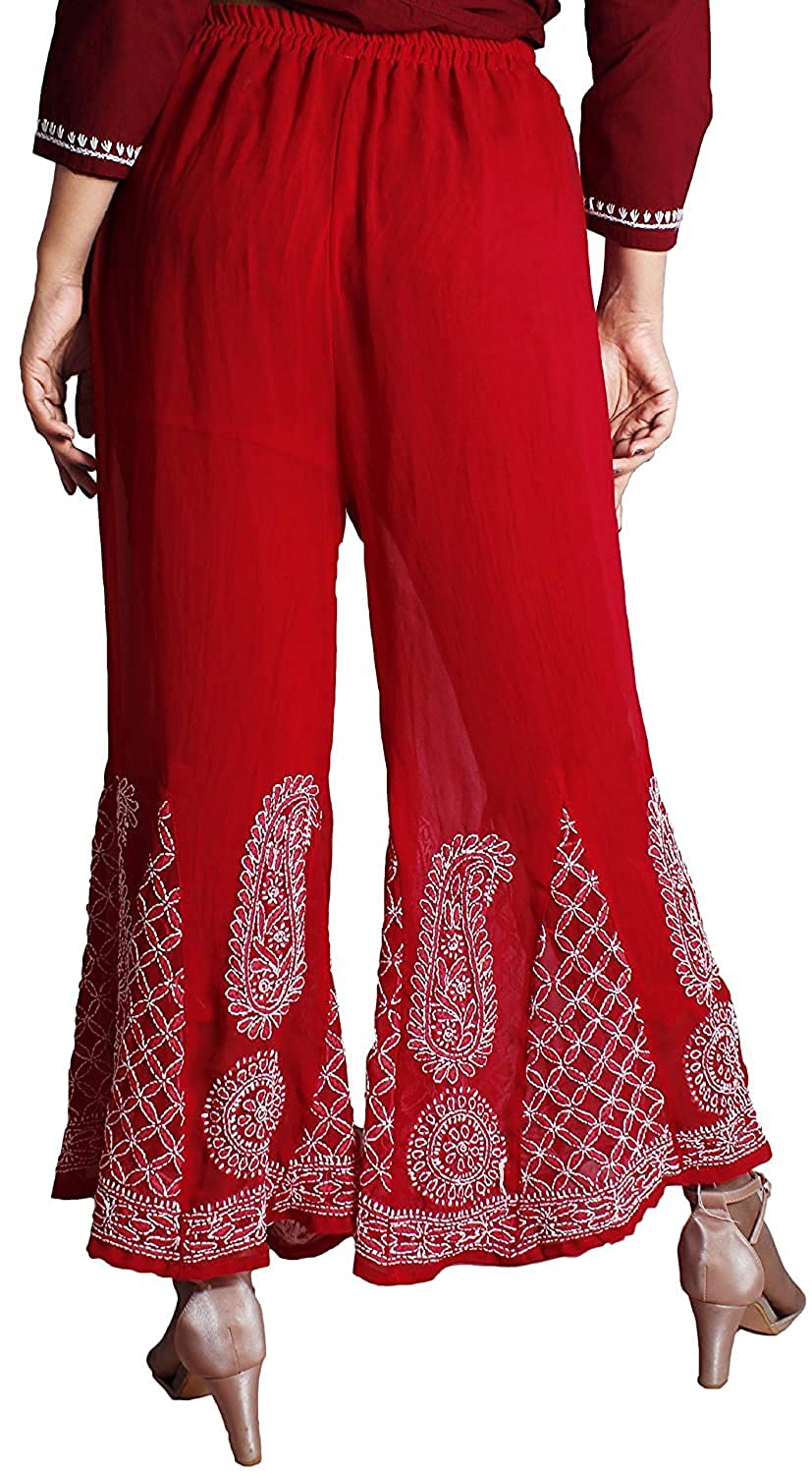 Women's Flared Georgette Sharara With Lining Attached Inside to Avoid Transparency