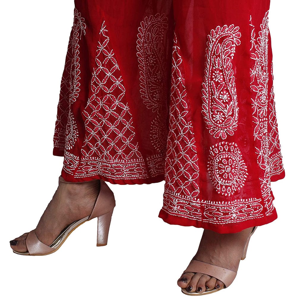 Women's Flared Georgette Sharara With Lining Attached Inside to Avoid Transparency