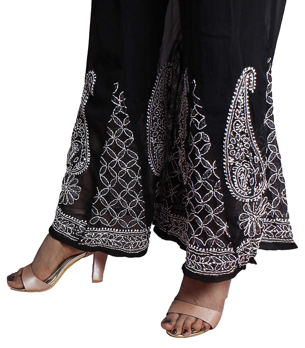 Women's Flared Georgette Sharara With Lining Attached Inside to Avoid Transparency