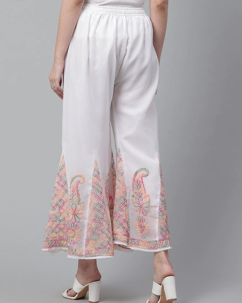 Women's Flared Georgette Sharara With Lining Attached Inside to Avoid Transparency