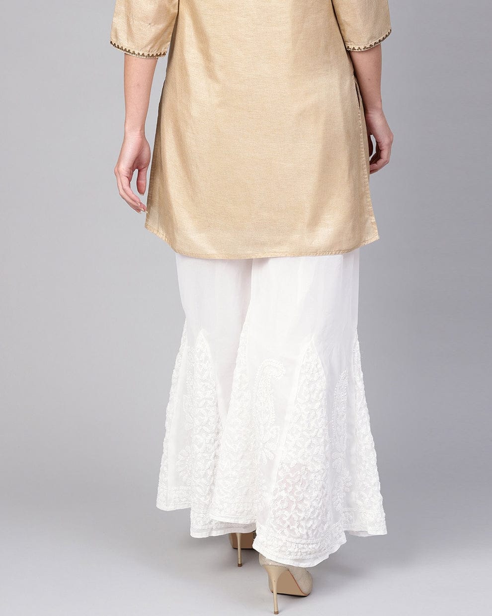 Women's Flared Georgette Sharara With Lining Attached Inside to Avoid Transparency